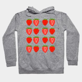 Cute Strawberry Pattern Boho Art Hoodie